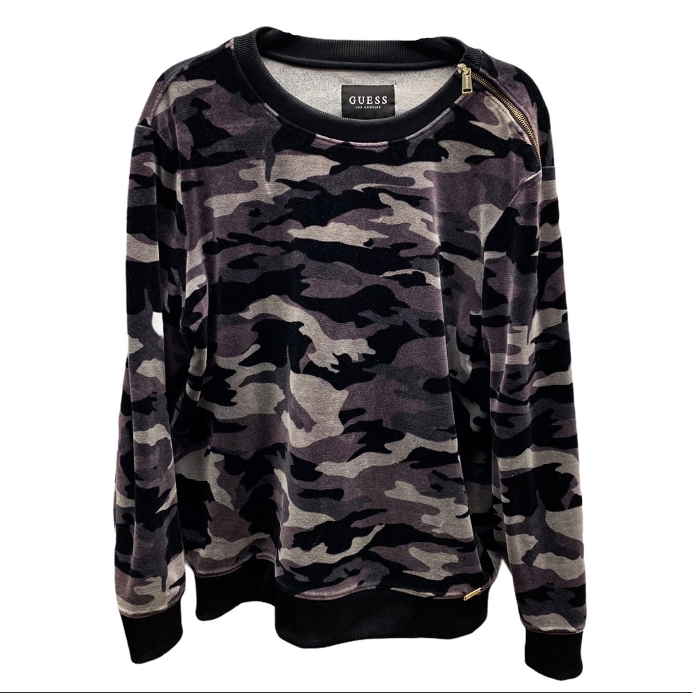Guess Los Angeles Camo Pull Over Sweater Men Small